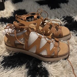 Tan Strappy Women's Sandals